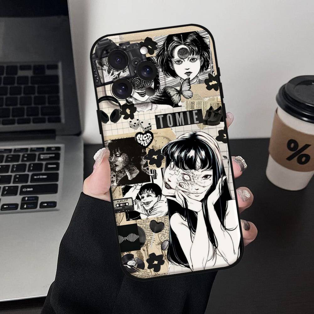 Аниме Джунджи Ито Ужасы Хоррор Чехол для Телефона Для IPhone 17 16 15 14 13 12 11 PRO MAX PLUS Mini ТПУ Мягкий Приятный для Кожи Чехол