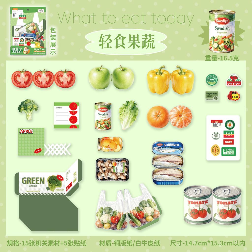 20pcs/lot Memo Pads Material Paper What to eat today Junk Journal Scrapbooking Cards Background Decoration Paper stationery