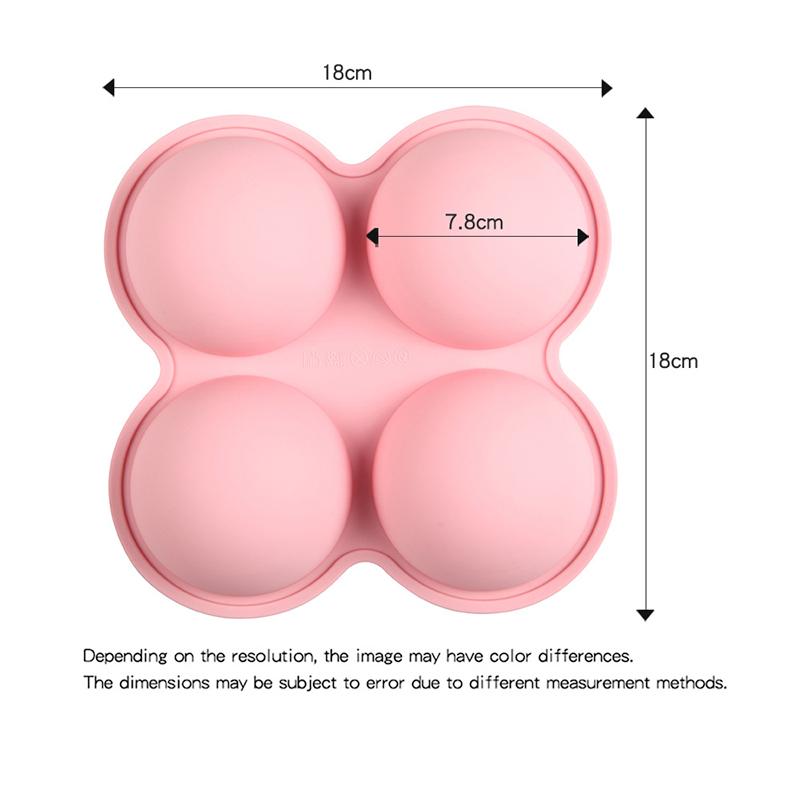 4-секционная полусферическая силиконовая форма для торта, шоколадного желе, пудинга, куполообразного мусса, антипригарная силиконовая форма для фритюрницы, противень для выпечки