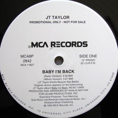 12-дюймовая пластинка J.T.. TAYLOR - Baby I'm Back MCA8P2842 MCA Records 1993 US Соул/Фанк Б/У