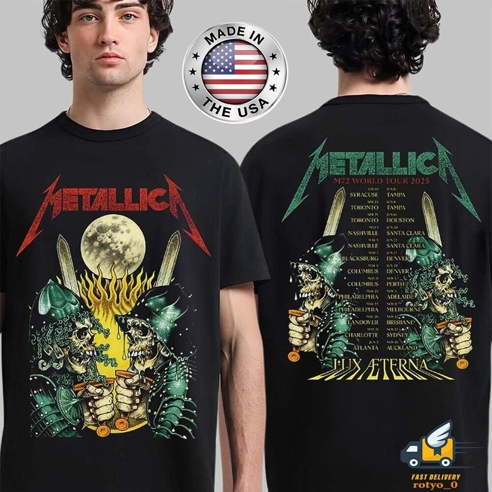 2025 M72 Tour Metallica Фан Канада Рок-концерт Графическая футболка Все размеры Унисекс футболка