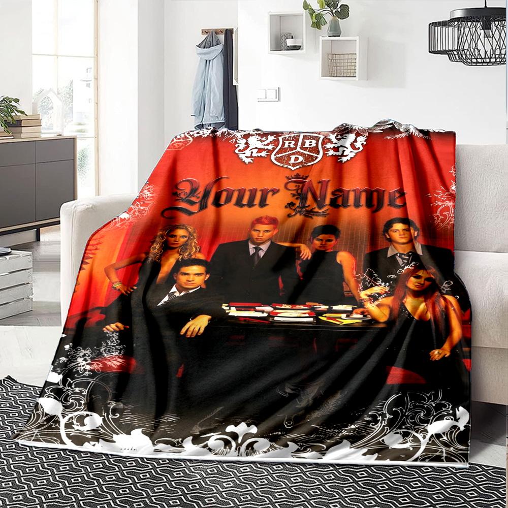 Name Custom RBD Band Print Flannel Blanket High Quality Warm Comfortable Cover for All Seasons Perfect for Gifts Home Decor