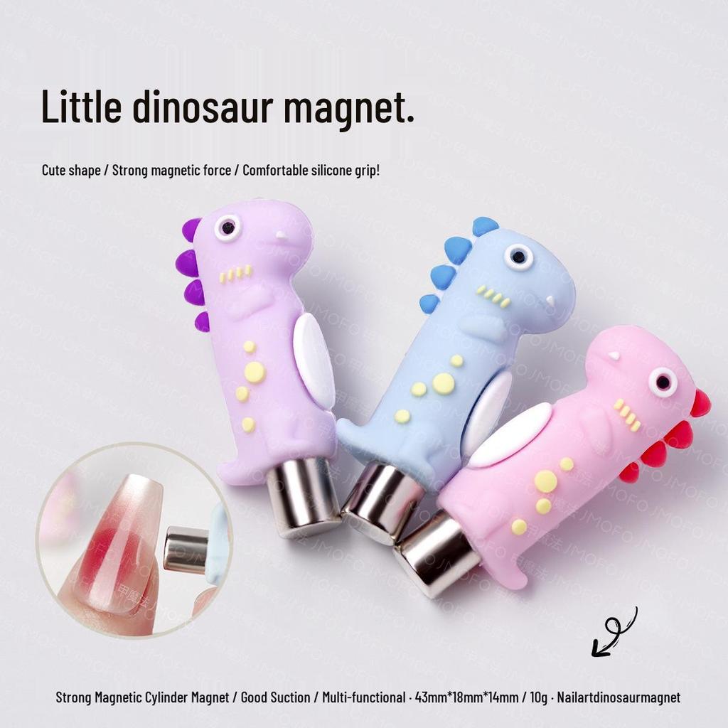 Cat Eye Nail Art Strong Magnet Tool with Cute Dinosaur Silicone Handle