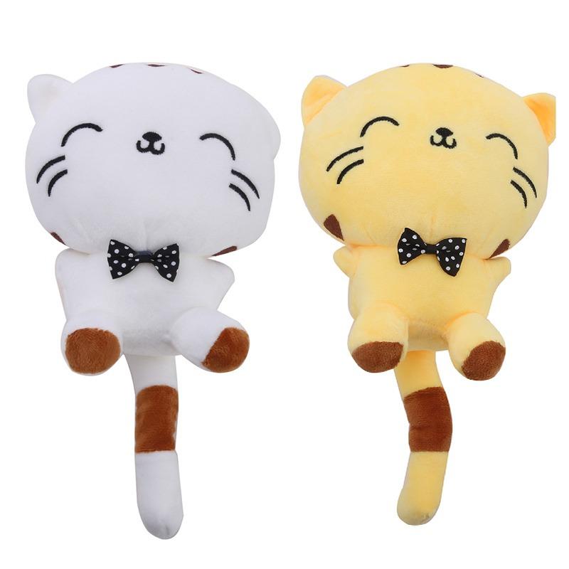20cm Children's Cute Big Face Bow Tie Cat Plush Toy Doll Soothing Doll Doll Pillow Baby Favorite Birthday Gift Plush Animals
