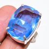 Натуральный драгоценный камень топаз Swiss Blue Кольцо из стерлингового серебра 925 пробы Размер 10 AR-16588