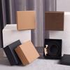 13x13x5,5 см Коричневая Картонная Коробка, Обклеенная Крафт-бумагой, Картонная Коробка для Путешествий, Организатор для Колец, Ожерелий, Серёг, Коробка для Упаковки Мужского Черного Ремень