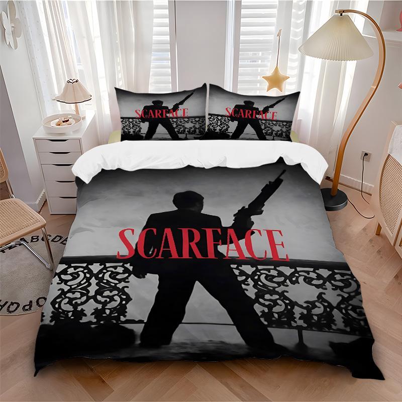 3pcs Scarface Comforter Set - Four Seasons Home High,Machine Washable Bedspread with Pillowcases (No Filling) yy250909042