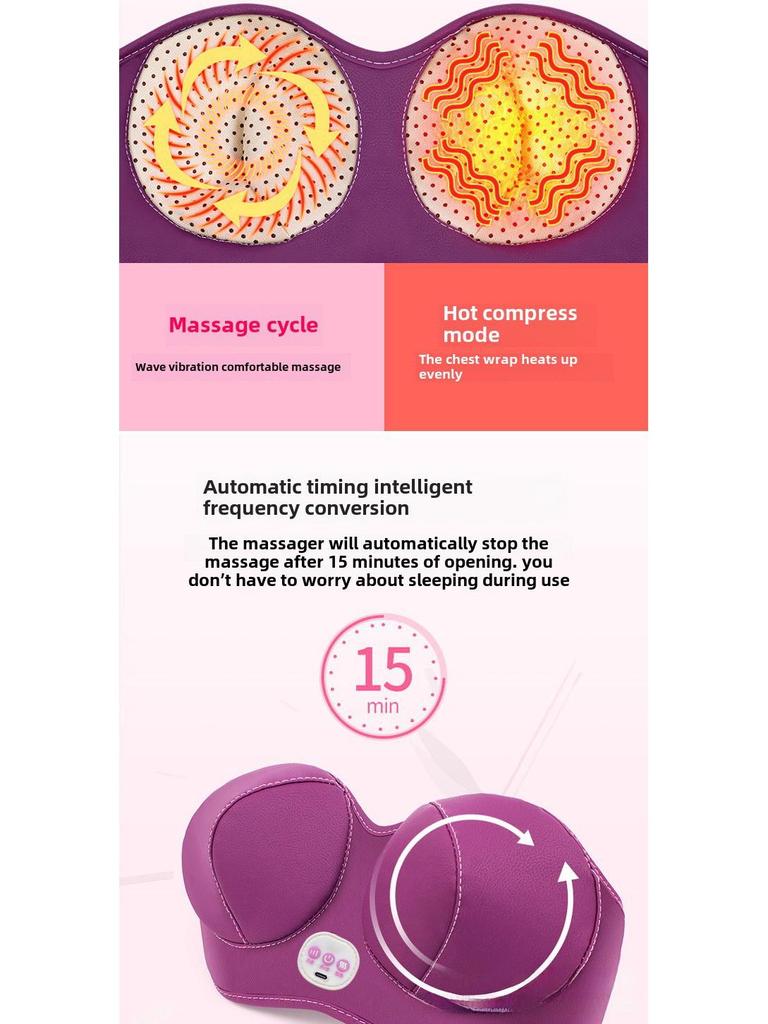 Rechargeable Push-Up Massage Bra with Vibration & Heat Therapy