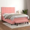 3137850 vidaXL Divan Bed with Mattress Pink 140x200 Cm Velvet