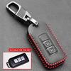 Leather Car Key Case Cover For Mitsubishi L200 ASX Outlander Eclipse Cross Pajero Sport Lancer