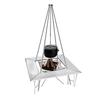 CAMPING MOON MT-011 All-Stainless Steel Fire Stand with Mesh Sheet and Fan