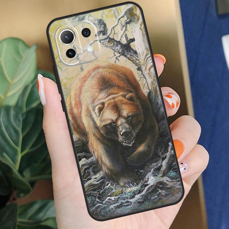Милый чехол с гризли для Xiaomi 15T 14T 13T Pro 14 15 Ultra 17 Pro Max POCO X7 F8 Pro X5 X6 F5 F6 F7 Чехол
