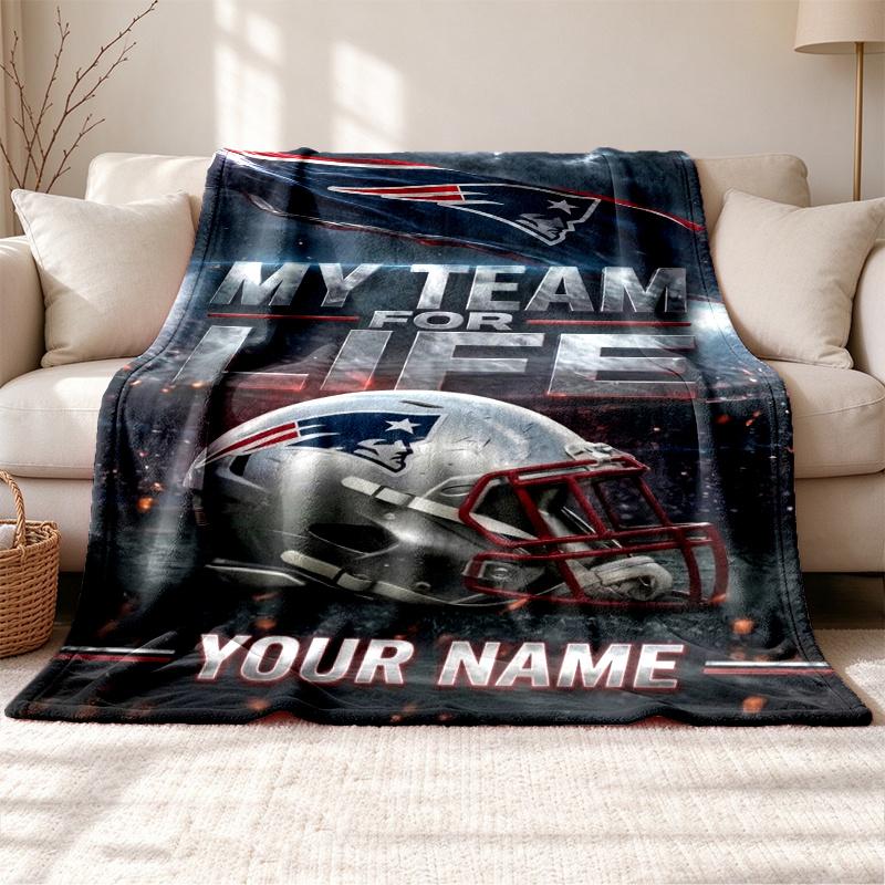 New England Patriots Customizable name outdoor blanket soft cozy and warm Multi-purpose office blanket outdoor camping and travel blanket all