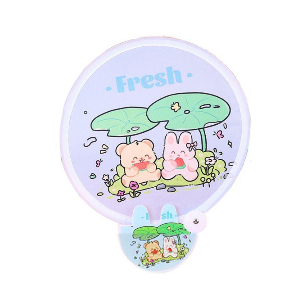 Cartoon Group Fan Round Pocket Fan Mini Portable Fan Folding Fan  for Beach