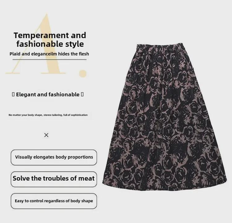 Женская богемная миди-юбка А-силуэта с цветочным принтом из хлопка и льна