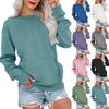 Women's Casual Fashion Floral Print Long Sleeve O-Neck Pocket Pullover Top Blouse