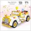 00310 Vehicle Model Honey Love Wedding Car Balloon Rose Flower 3D DIY Mini Blocks Bricks Building Toy for Children No Box