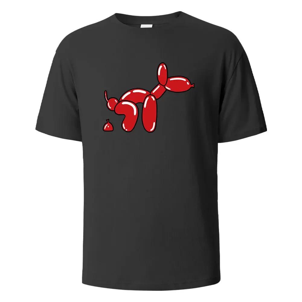 Men's Kids Printed T-Shirt Balloon Dog Funny Graphic 100% Cotton Oversize Shortsleeved Tees For