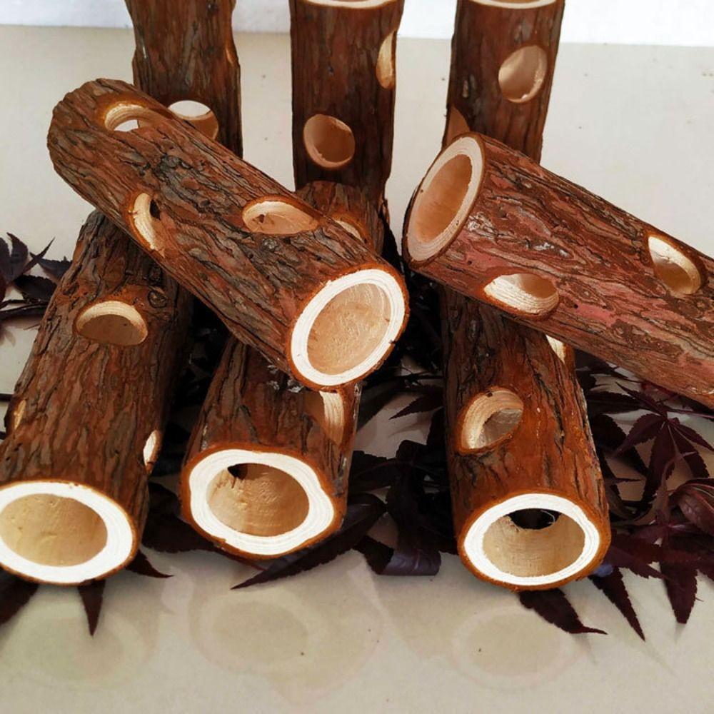 Hollow Tree Trunk Wooden Hamster Tunnel Hideout Animals Cage New Mouse Tube Toy Reptile Small