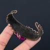 Amazing Red Ruby Gemstone Pure Copper Wire Wrapped Handmade Cuff/ Bangle Jewelry