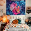 VIKAMA Fantasy Galaxy Lovers Tapestry Colorful Kiss Art Wall Hanging for Bedroom Living Room  Boho Decor