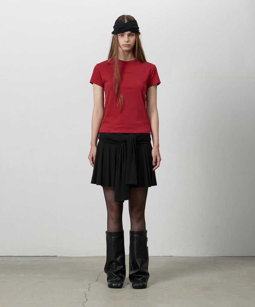 Three To Eighty Ribbon Knotted Mini Skirt Black