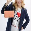 Coach Mila 21 Золотая Фурнитура Цепочка Наплечный Ремень Гладкая Кожаная Сумка Через Плечо Маленькая Женская Латунь и Персиковый