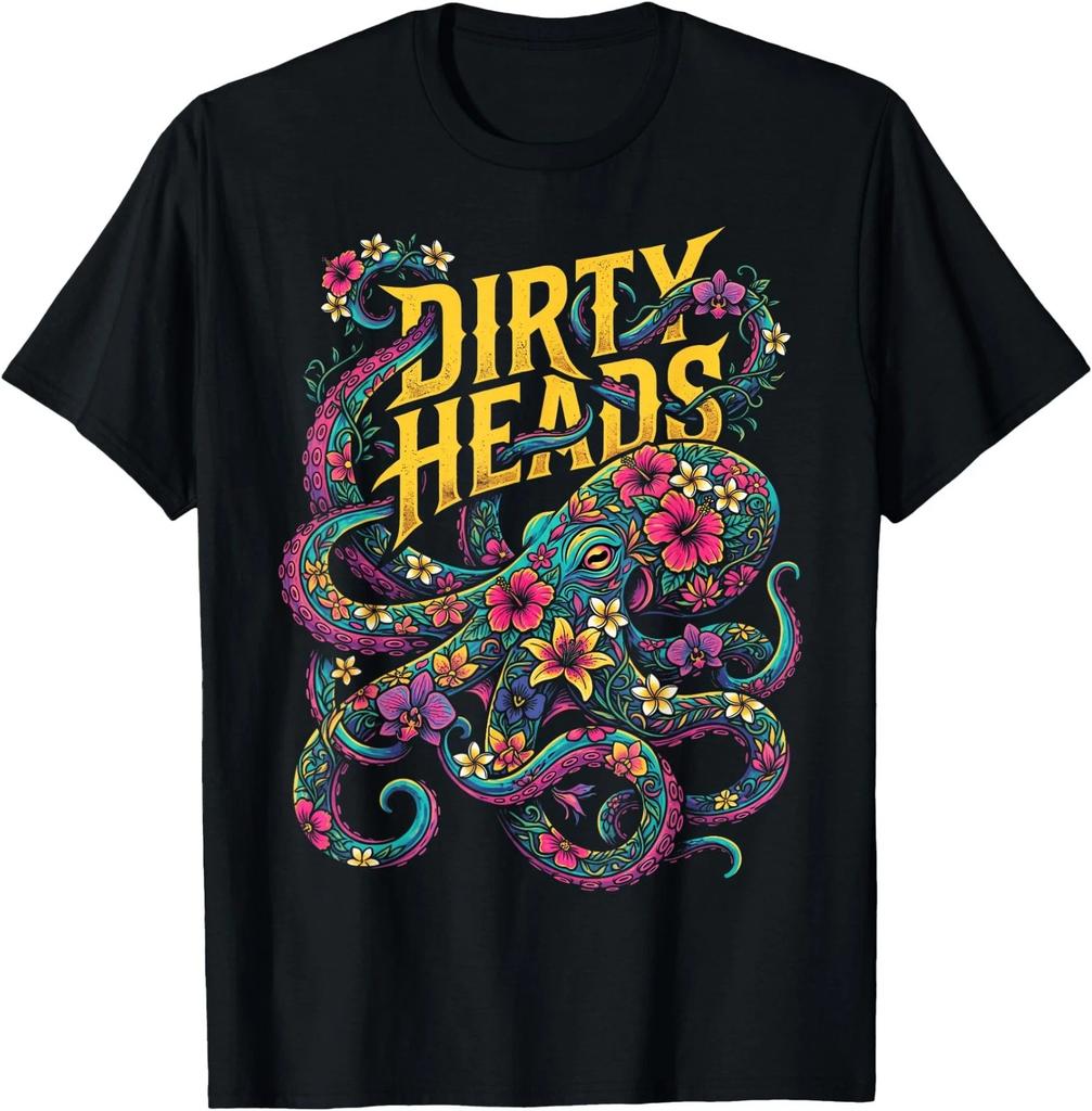 Octopus Lover Floral Octopus Ocean Sea Animal Dirty Heads T-Shirt