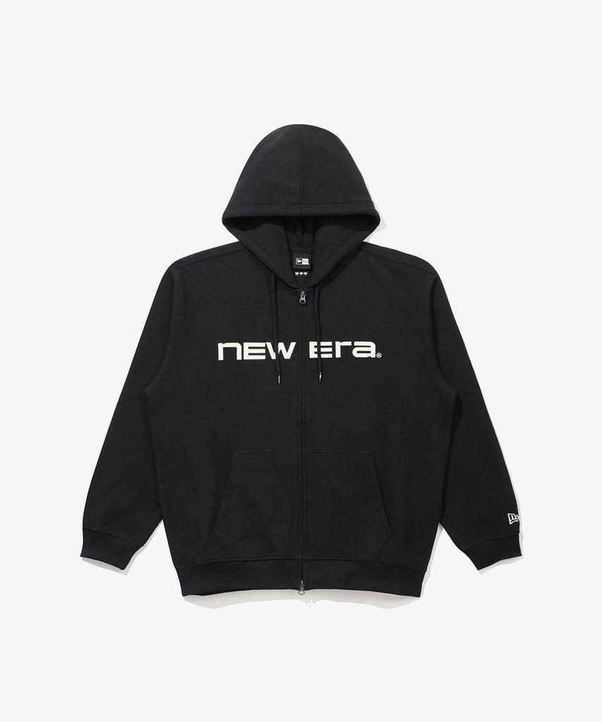 NEW ERA Waffle Hooded Zip-Up Jacket Black 14954615