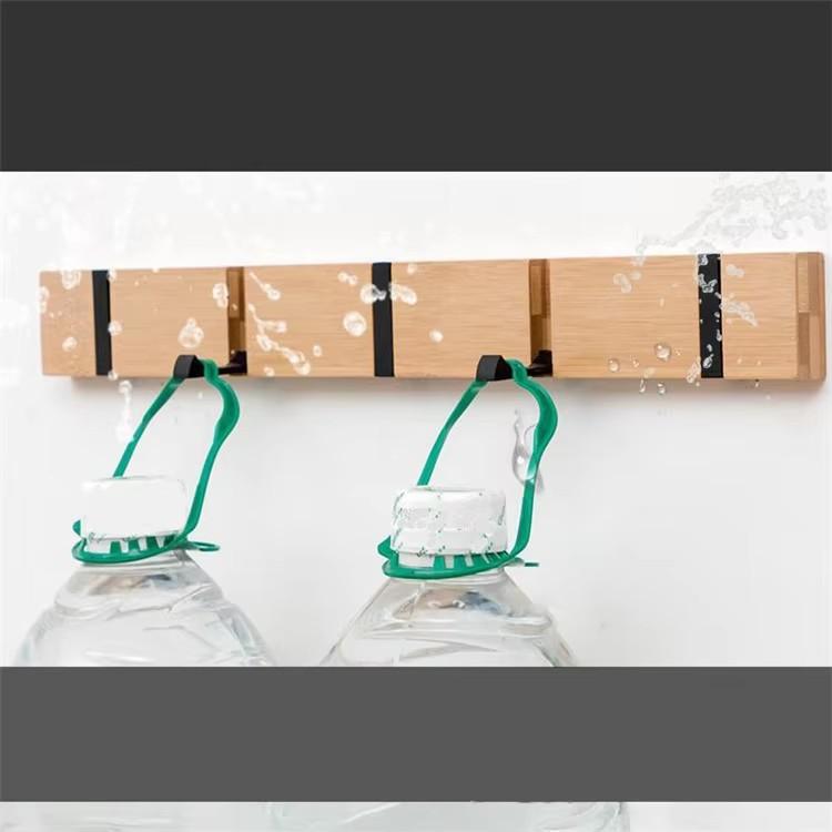Eco Friendly Custom Logo Foldable Wall Coat Hooks With Bamboo Board