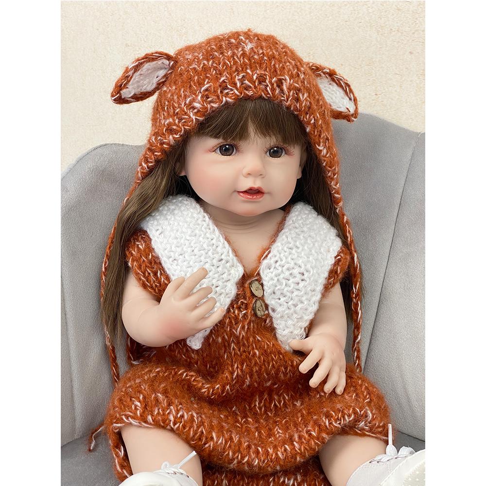 55 см 22 дюйма куклы реборн реалистичные полностью силиконовые детские Bebe кукла для новорожденных девочек принцесса игрушка для малышей в подарок