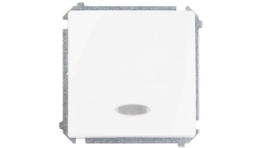 Single Pole Switch (Module) With On Signal, 10Ax, 250V~, Quick Connectors, White, Bmw1Zl.01/11