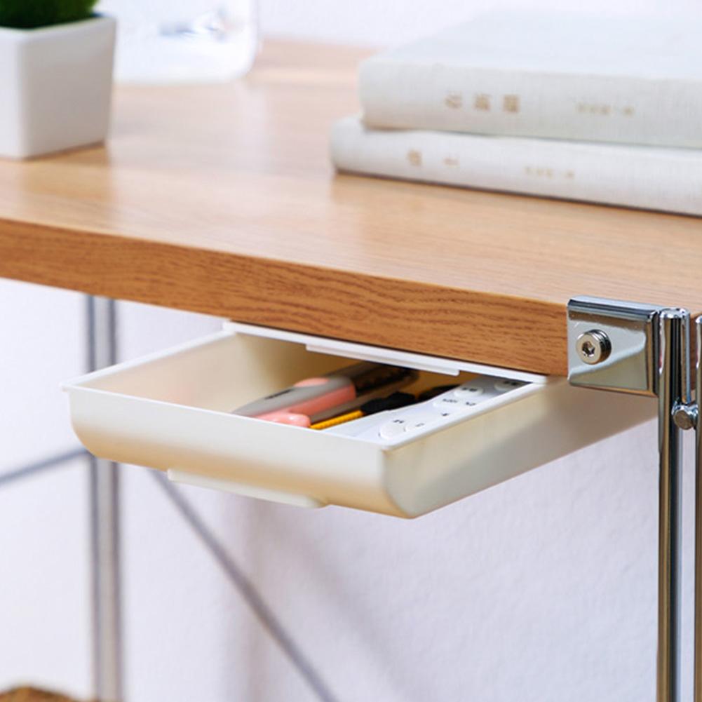 Креативный органайзер для скрытого ящика, липкий маленький ящик под стол, компактный самоклеящийся органайзер для канцелярских товаров, для офиса/дома