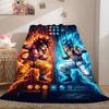 Dragon Ball Sleek Cartoon Flannel Blanket, Printed Design for Sofa and Chair, Comfortable Travel Blanket Picnic_LIAN