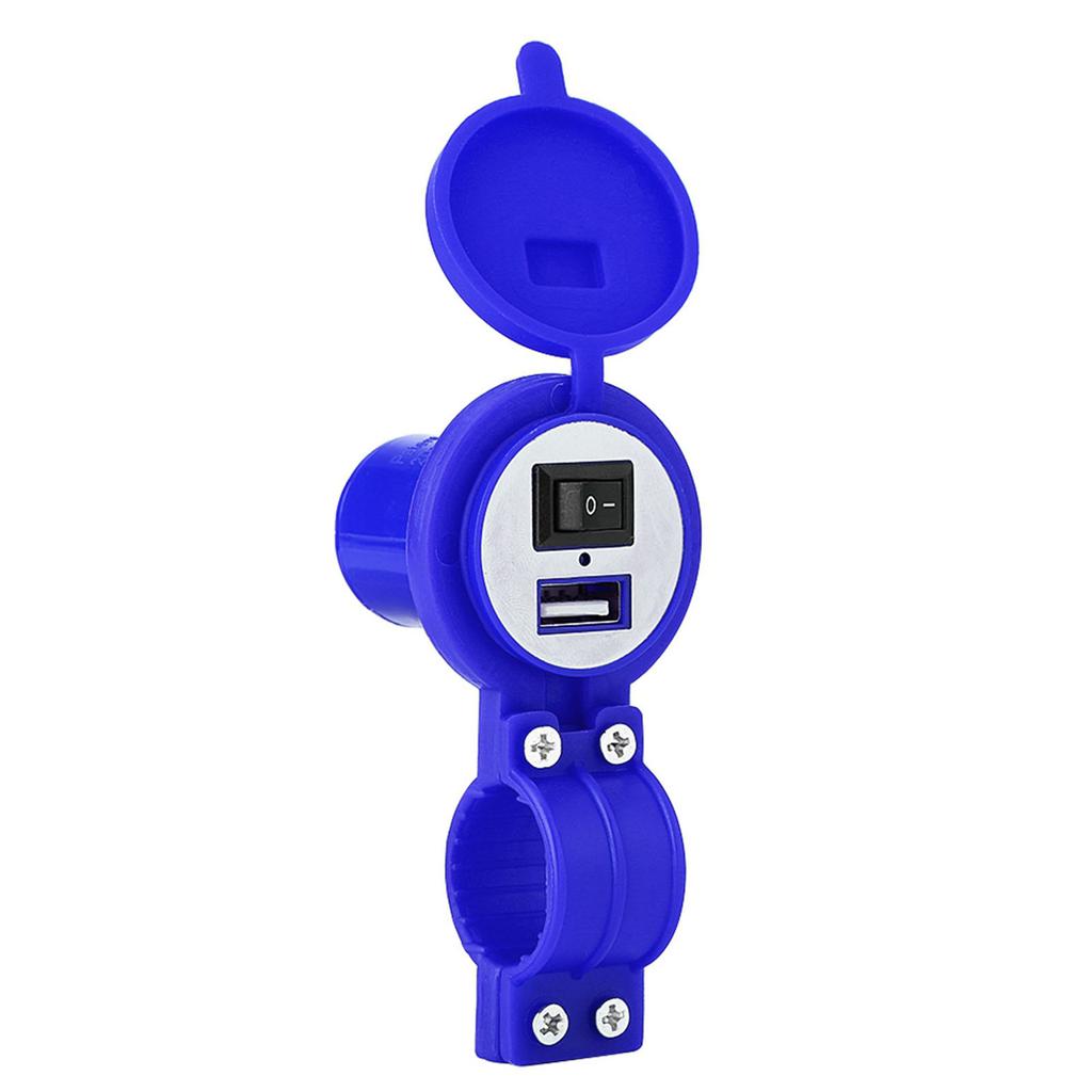 Универсальная USB-розетка-зарядка для мотоцикла, порт питания для мобильного телефона, водонепроницаемая, синяя