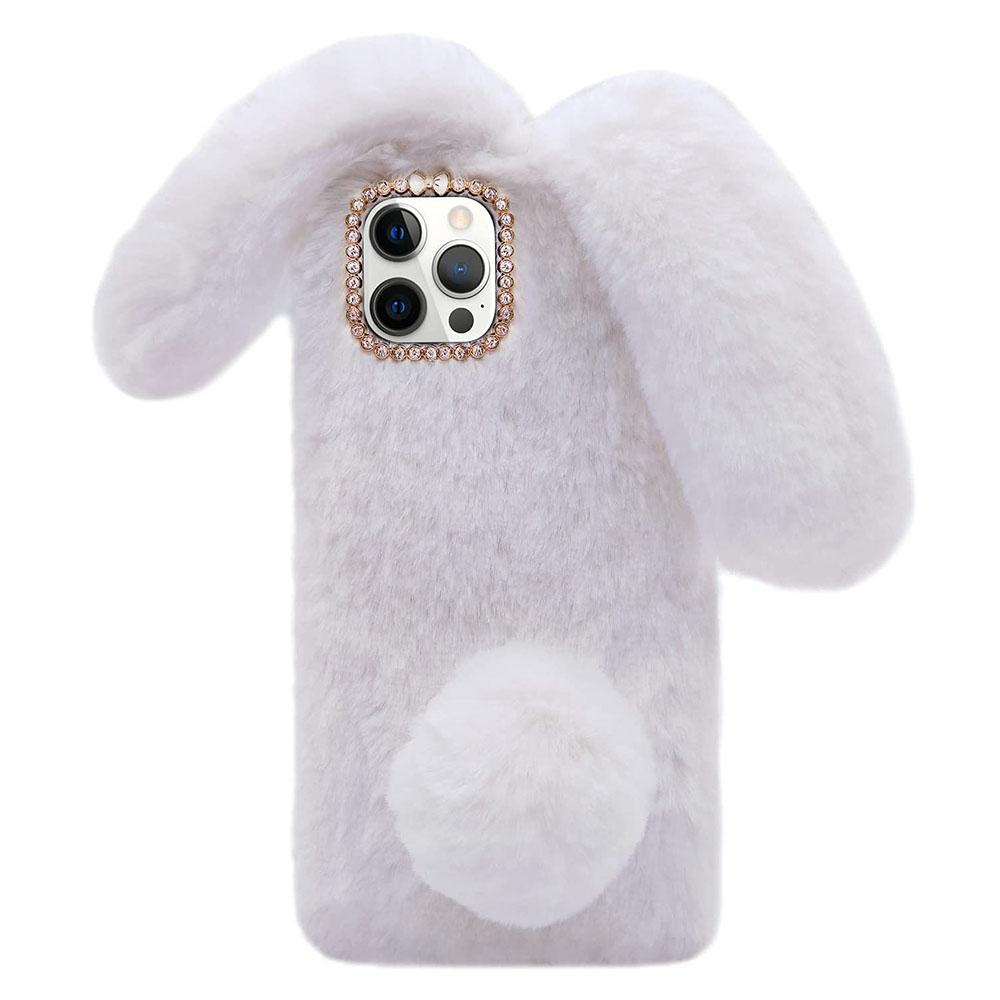 Пушистый чехол в виде кролика на iPhone 13 Pro Max 11 Pro 12 Pro Max XR XS MAX Samsung S21 Note 20 Ultra S20 Plus S20FE A51 A71
