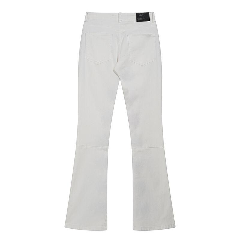LOSTSHDWS Мужские и женские весенне-осенние расклешенные эластичные джинсы, парные джинсы