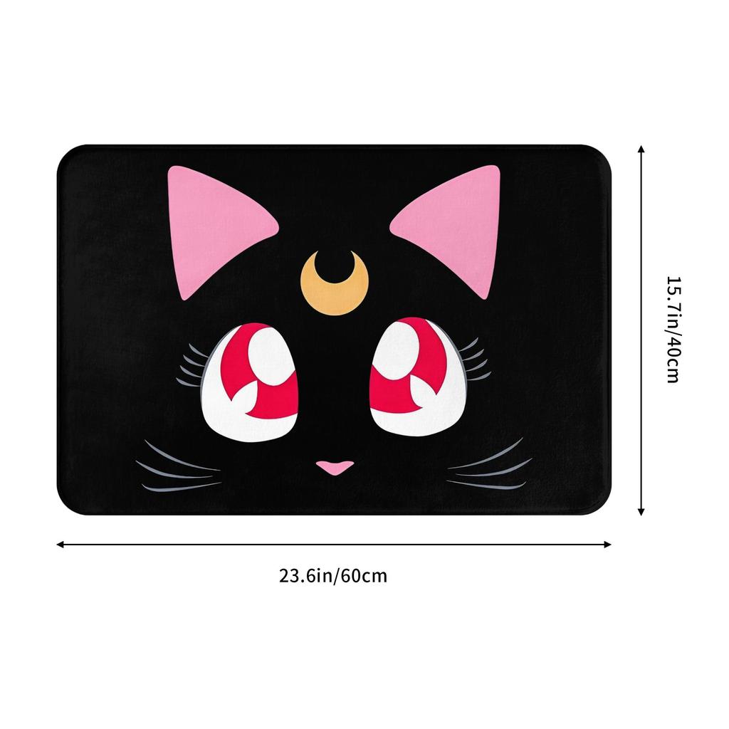 Anime Sailors Moons Luna Cat Front Floor Door Entrance Mat Indoor Bath Kitchen Doormat Bedroom Carpet Rug