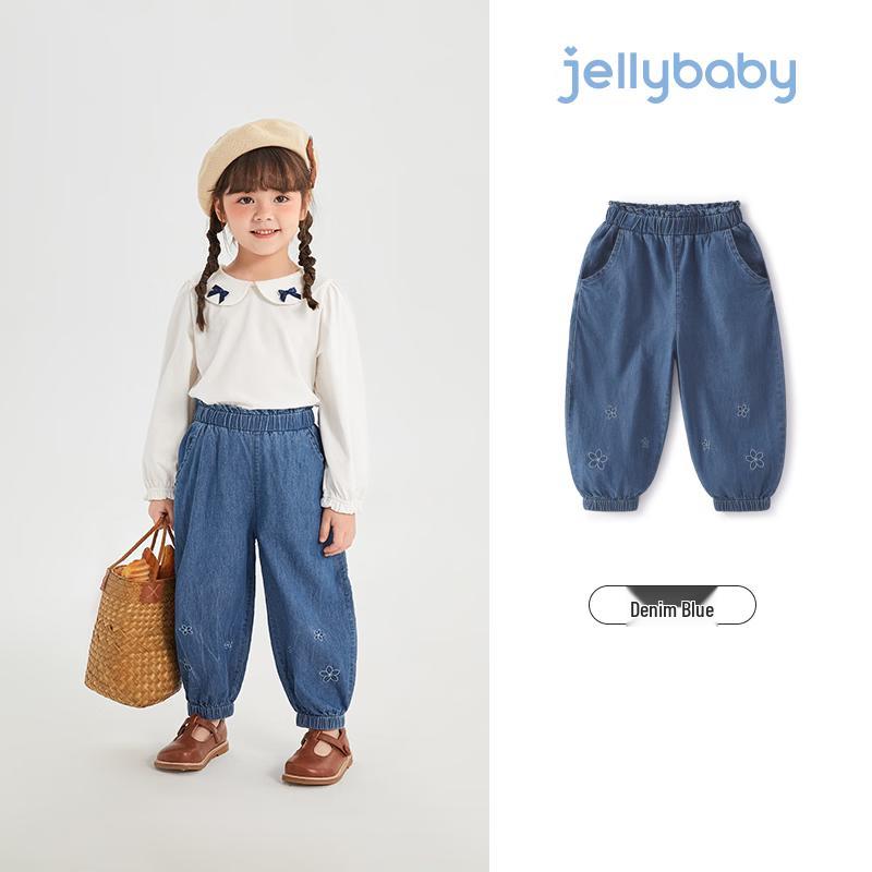 Джинсы для девочек JELLYBABY из легкого хлопкового денима