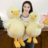 Duck Doll Yellow Round Body Soft Plush Toy with Duck Paws Bill Multiple Sizes Fluffy Healing Cushion Home Decor
