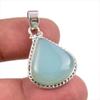 Natural Aqua Chalcedony Gemstone Handmade 925 Solid Silver Pendant 1.50" G6G70