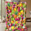 Fruit Cocktail Paradise Theme blanket Lightweight Warm Flannel Blanket Decorative Throw Blanket for Home Decoration