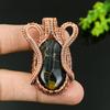 Natural Tiger Eye Gemstone Handmade Copper Wire Wrap Gift Pendant 2.17 C2D38
