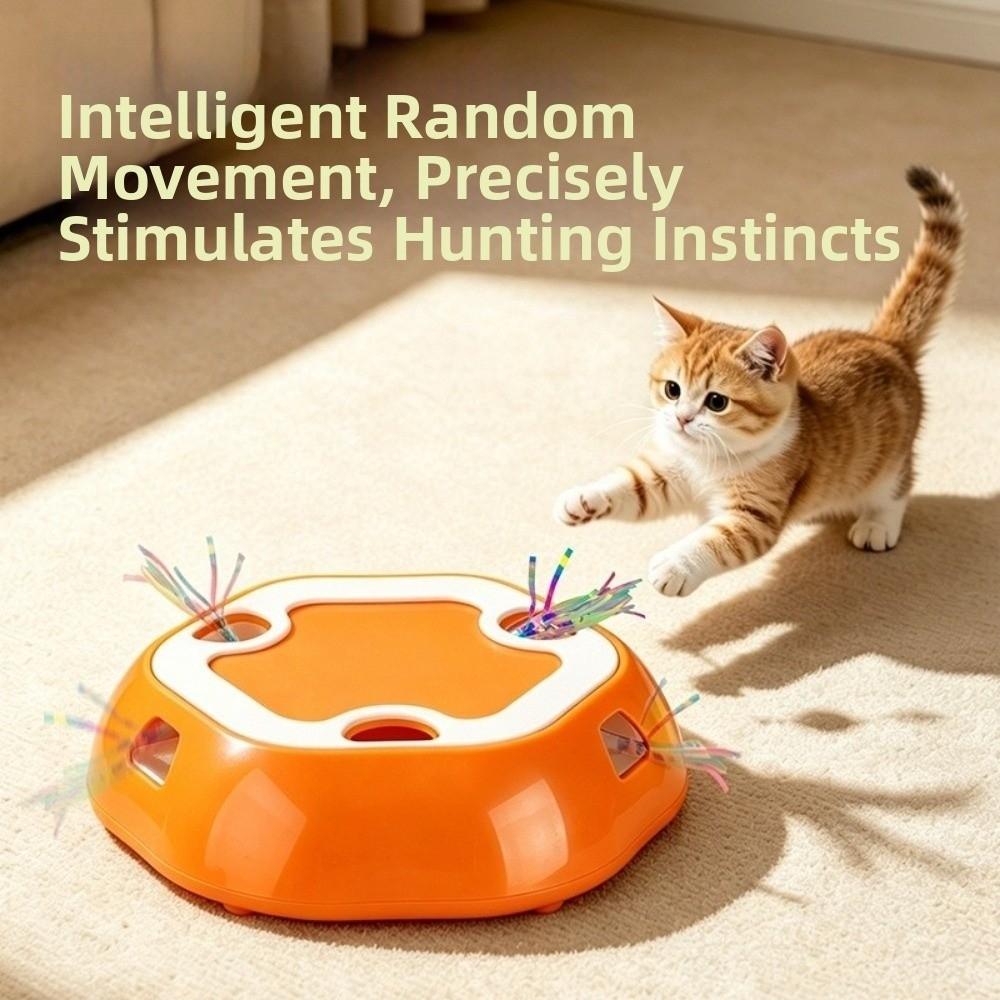 Whack-A-Mole Electric Pet Telescopic Disc Cat Toy Multi Hole Interactive Cat Toy Kitten Toy