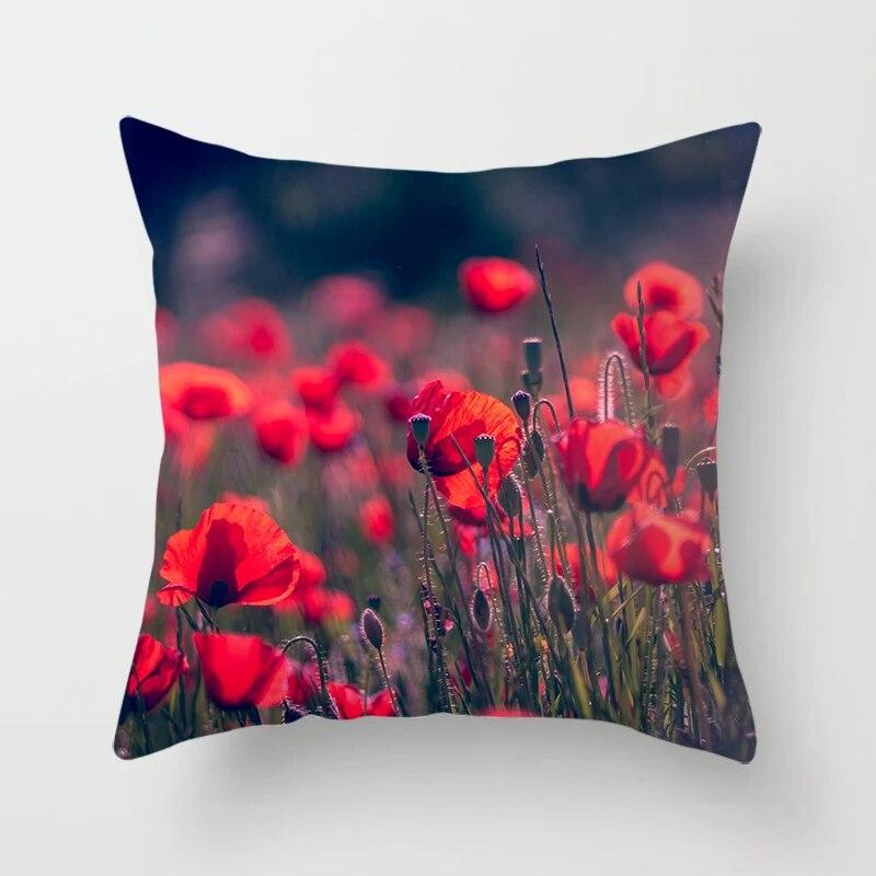 Наволочка с принтом восхода и заката в виде цветов, наволочка для дивана-кровати, подушка для офисного сиденья автомобиля, украшение для дома