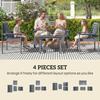 4 Piece Wooden Garden Furniture Set Outdoor Garden Sofa Set With 2 Armchairs Loveseat And Coffee Table Grey