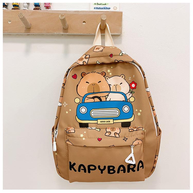 And Spacious Cute Childrens Cartoon Capybara Backpack For Boys And Girls In Nylon Soft