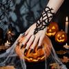 Velvet Spider Web Bracelet Black Spike Adjustable Hand Chain Gothic Bracelet  Role Playing