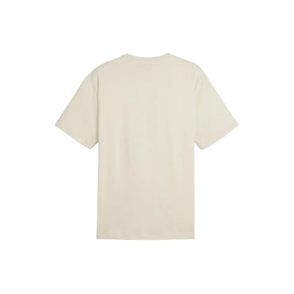 PUMA T Shirts Men's Snow White Crew Neck Moderate (Unisex) T-Shirts 681262 87