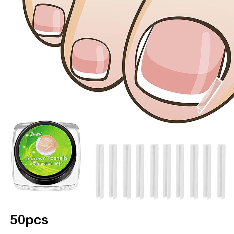 50 шт., инструмент для коррекции вросшего ногтя, лечение вросшего пальца, эластичная наклейка, выпрямляющий зажим, инструмент для педикюра